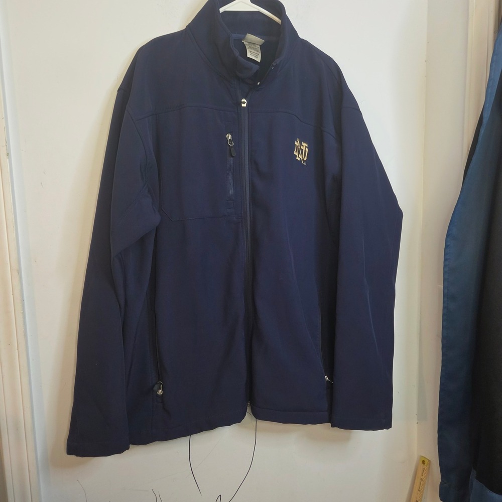 Knights Apparel Notre Dame Fighting Irish Navy Blue Softshell Jacket Mens XL